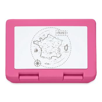 Vintage Karte Frankreich - Brotdose - Pink - Vorne