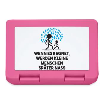 Lustig Witzig Statement Sprüche Regen Regentropfen - Brotdose - Pink - Vorne