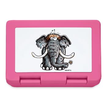 Éléphant avec fleur - Boîte à goûter - rose - Devant