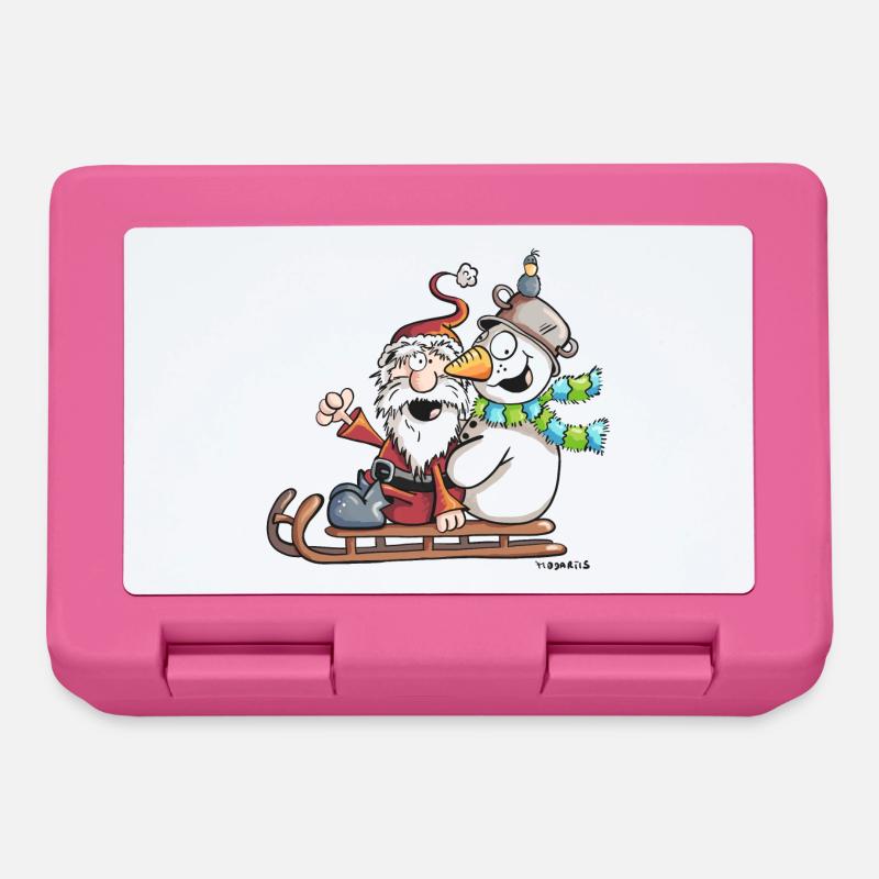 Christmas Schlittenfahrt - Weihnachtsmann - Comic - Brotdose - Pink
