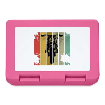 Motorrad Biker Retro - Brotdose - Pink - Vorne