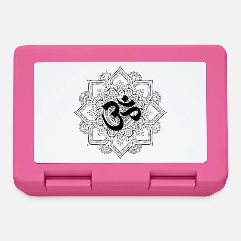 Mandala OM noir - Boîte à goûter - rose