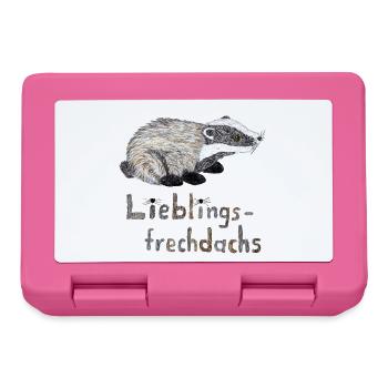Lieblingsfrechdachs - Süßer Dachs Aquarell - Brotdose - Pink - Vorne