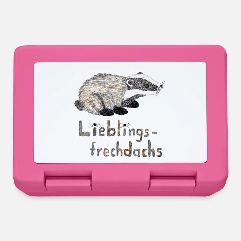 Lieblingsfrechdachs - Süßer Dachs Aquarell - Brotdose - Pink