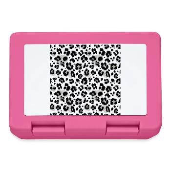 Easy-care animal print black and white pattern - Lunchbox - pink - Front