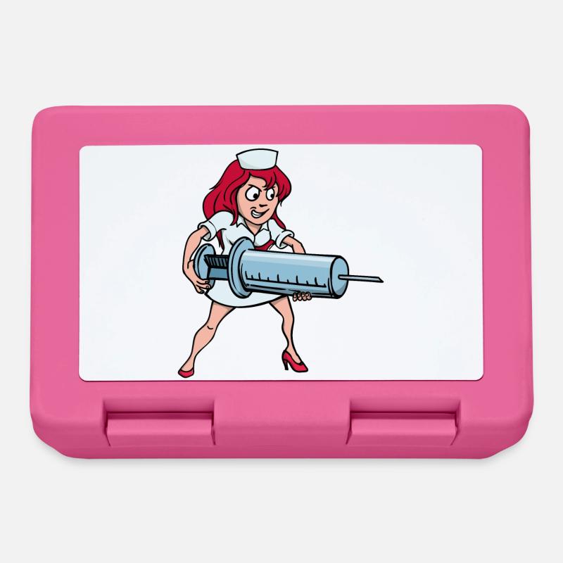 Profession de vaccination par injection seringue infirmière - Boîte à goûter - rose