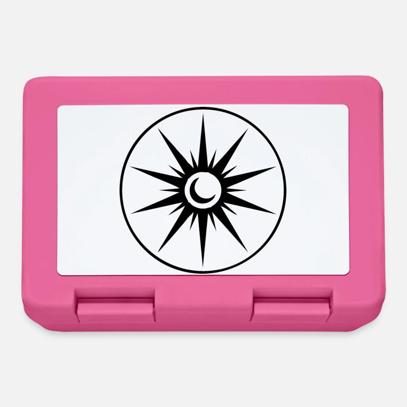 Motif de ligne abstrait en noir et blanc - Boîte à goûter - rose
