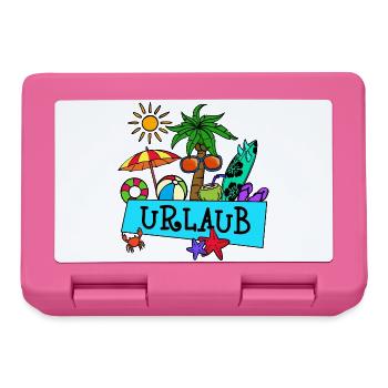 Urlaub Palmen Sommer Sonne Meer Strand Relaxen - Brotdose - Pink - Vorne