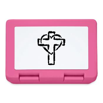Croix symbole christianisme coeur amour - Boîte à goûter - rose - Devant
