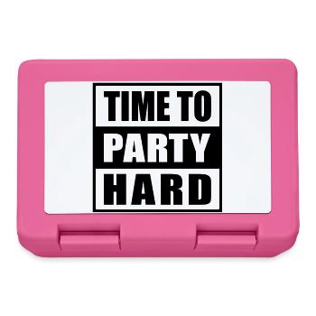 Time to Party Hard saying for funny party animals - Lunchbox - pink - Front