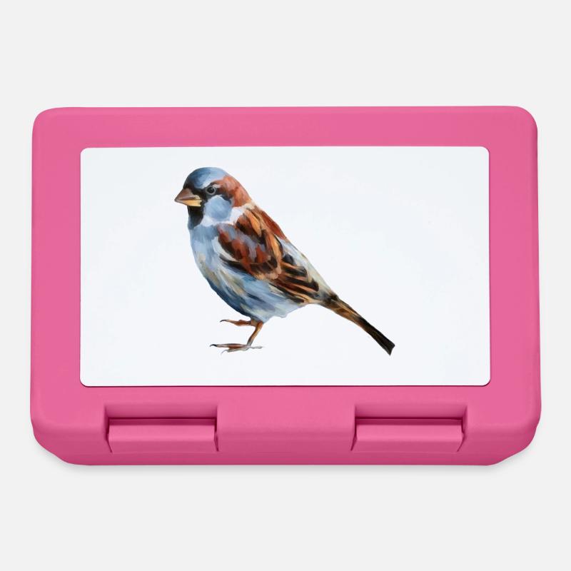 Vogel Spatz  - Brotdose - Pink