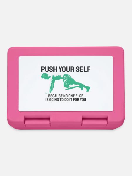 Lustige Gym Motivation Zitat Schriftzug Typografie - Brotdose - Pink