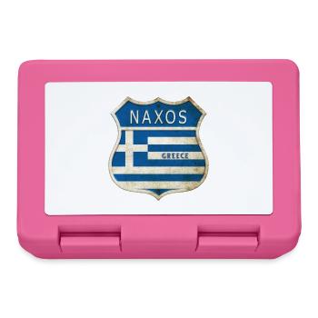 Naxos Grèce Armoiries Drapeaux Design - Boîte à goûter - rose - Devant