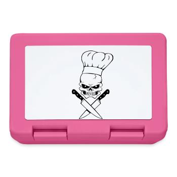 Tête de mort cuisinier - Boîte à goûter - rose - Devant