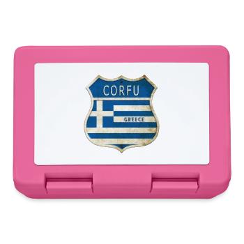 Korfu Griechenland Wappen Flaggen Design - Brotdose - Pink - Vorne