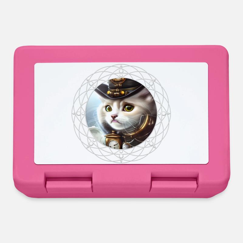 Süßes Steampunk-Kätzchen - Brotdose - Pink
