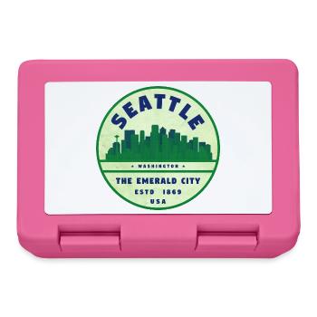 Emerald City Seattle Vintage Badge - Brotdose - Pink - Vorne