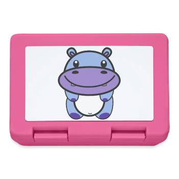 Kawaii Cute Hippo - Lunchbox - pink - Front