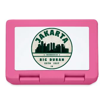 Jakarta Skyline Vintage Badge - Lunchbox - pink - Front