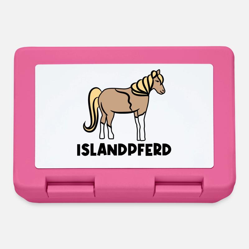 Islandpferde Pferdenarr Statement Pferdeliebe - Brotdose - Pink