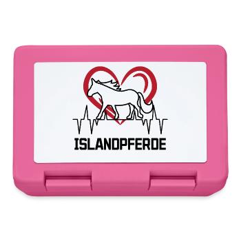 Horse Love Heart Icelandic Horses Stallion - Lunchbox - pink - Front