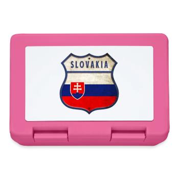 Design du drapeau de la Slovaquie et des armoiries - Boîte à goûter - rose - Devant