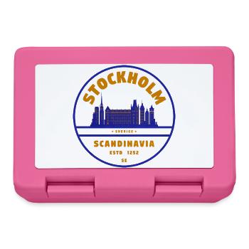 Stockholm Skyline Stamp Sweden - Lunchbox - pink - Front