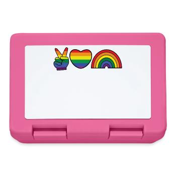 Regenbogen Herz Gleichberechtigung Lgbt Homo - Brotdose - Pink - Vorne