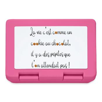 La vie c est comme un cookie au chocolat - Boîte à goûter - rose - Devant