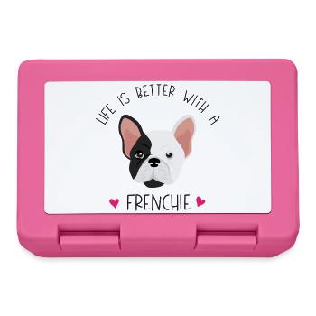 Französische Bulldogge - Das Leben ist besser mit einem Frenchie - Brotdose - Pink - Vorne