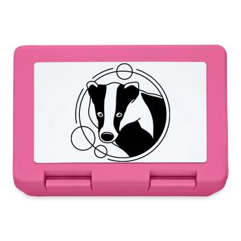 Dachs in geometrischer Form - Line-Art-Design - Brotdose - Pink - Vorne