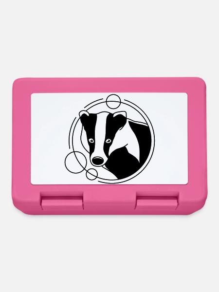 Dachs in geometrischer Form - Line-Art-Design - Brotdose - Pink