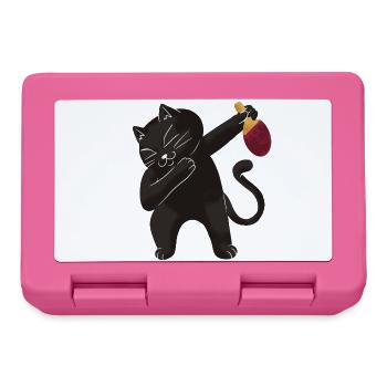 Table Tennis Katze Pingpong Outfit Cat Tischtennis - Boîte à goûter - rose - Devant