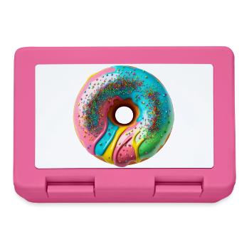 Bunte Donut Vibes - Brotdose - Pink - Vorne