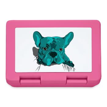 Style cartoon adorable de bouledogue français - Boîte à goûter - rose - Devant