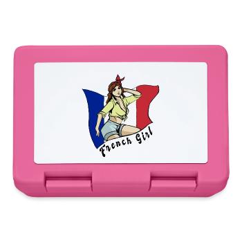 Motif du drapeau de la France pour fille - Boîte à goûter - rose - Devant
