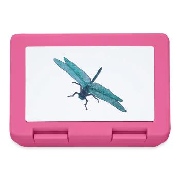 schöne Mosaikmuster, Libellenfoto, Insekten - Brotdose - Pink - Vorne