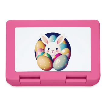 Lapin de Pâques avec des œufs de Pâques - Boîte à goûter - rose - Devant