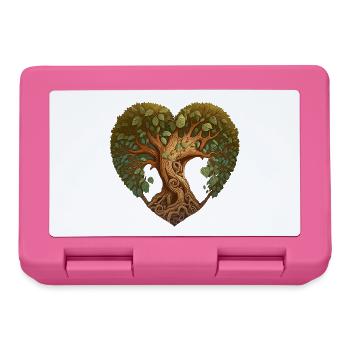 Arbre en forme de cœur, arbre de cœur, cœur de nature - Boîte à goûter - rose - Devant