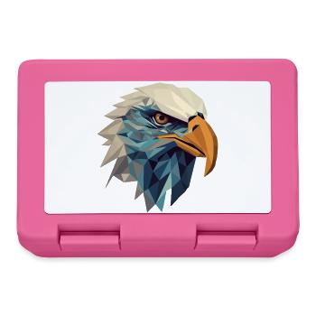 Stilisierter, geometrischer Adler - Brotdose - Pink - Vorne