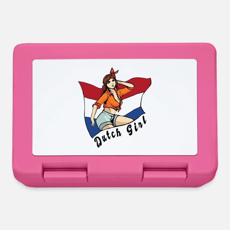 Niederländisches Mädchen Flaggen Design - Brotdose - Pink
