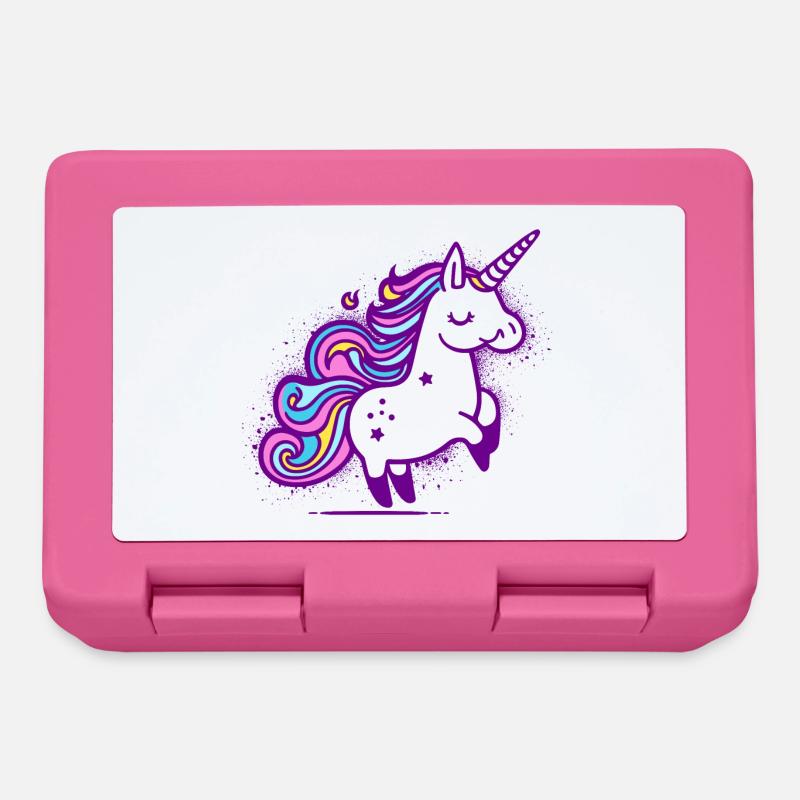 Skurriles Regenbogen-Einhorn-Design - Brotdose - Pink