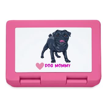 Maman de chien – Motif mignon de carlin - Boîte à goûter - rose - Devant