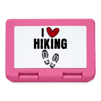 Ich Liebe Wandern Wanderer Herz Statement Berge - Brotdose - Pink - Vorne