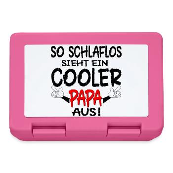 VATERTAG - SCHLAFLOSER PAPA SPRÜCHE - SCHLAFEN - Brotdose - Pink - Vorne