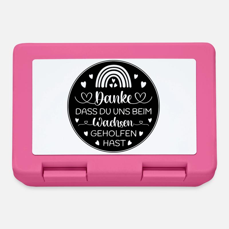 Boho Regenbogen Danke Abschied Kita Kindergarten - Brotdose - Pink