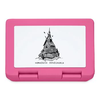 Norwegische Stabkirche - Brotdose - Pink - Vorne