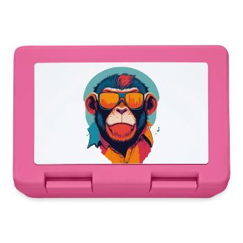 Playful Swagger: Retro Monkey T-Shirt - Lunchbox - pink - Front