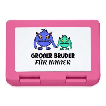 Großer Bruder Geschwisterliebe Statement Bro - Brotdose - Pink - Vorne