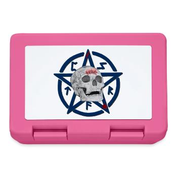 Menschenschädel, Pentagram muster, halloween outfi - Brotdose - Pink - Vorne